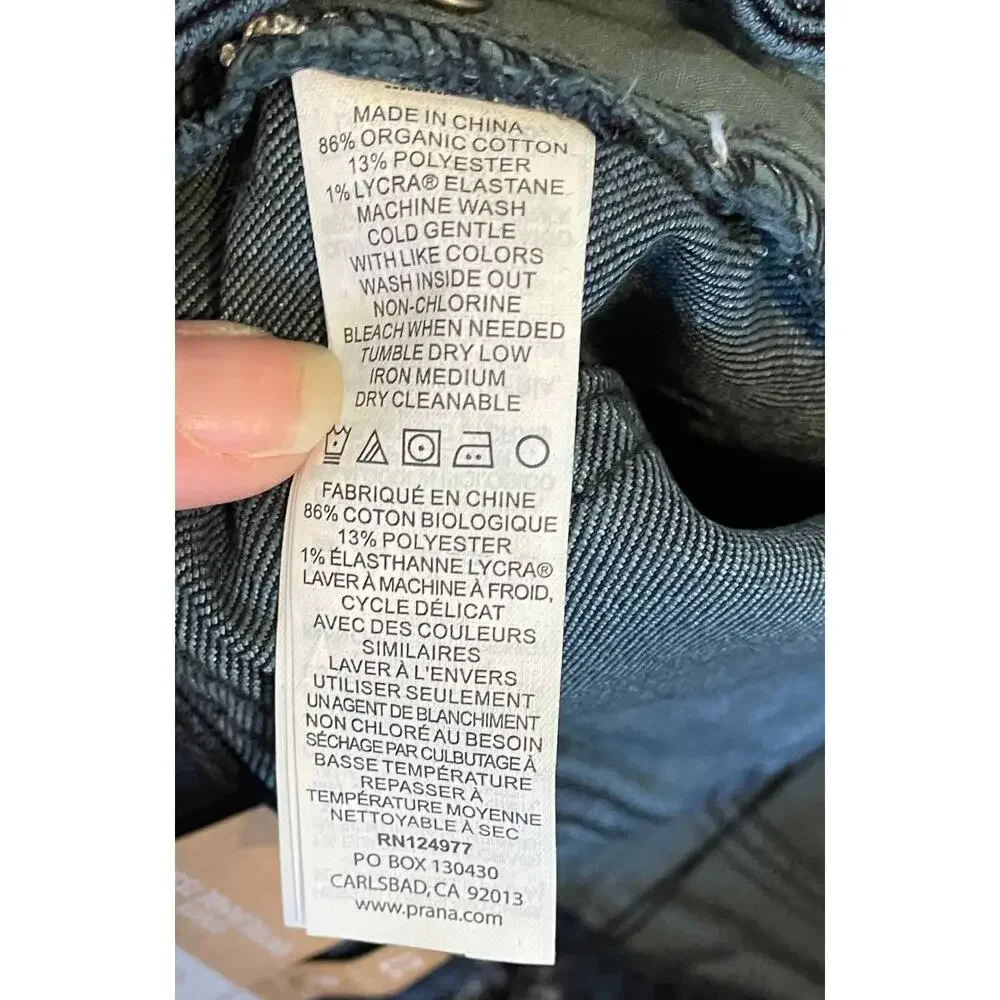 Prana High Rise Skinny Denim Jeans Dark Wash Blue Size 6 Short NEW